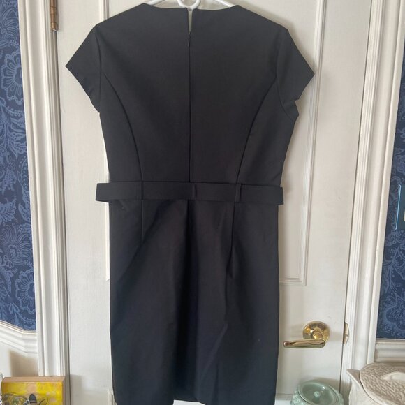 Mango - Belted Black Knee length dress - Size 12 - Picture 5 of 10